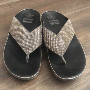 Fitflop, Beautiful silver crystal sandals!